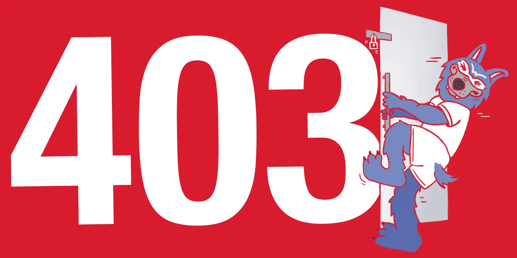 403 error page illustration of Wolfie for UWG's website
