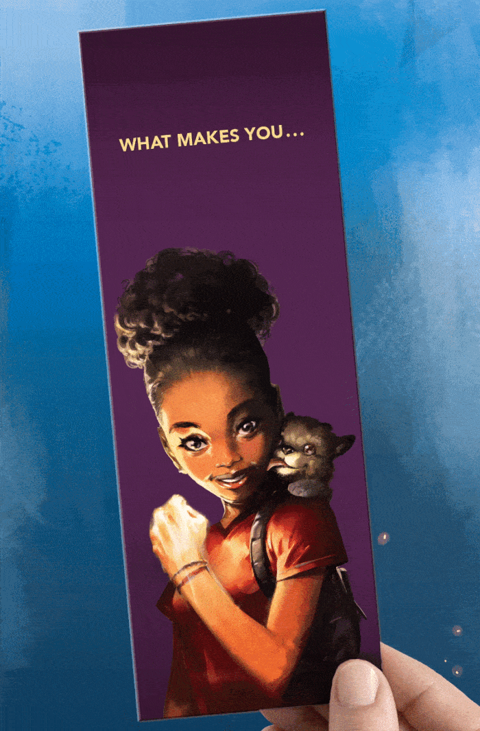 GIF of Nic Blake and the Remarkables lenticular bookmark