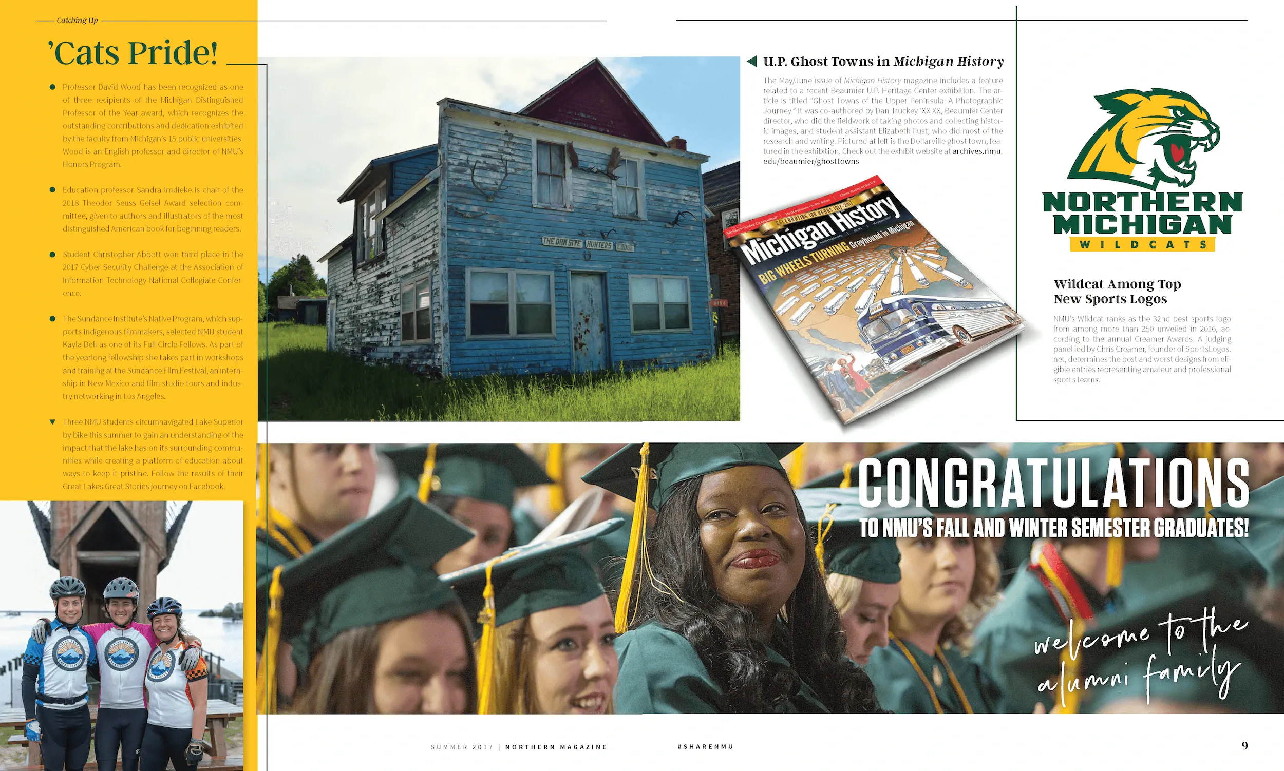 Spread of magazine featuring more 'Catching Up' stories