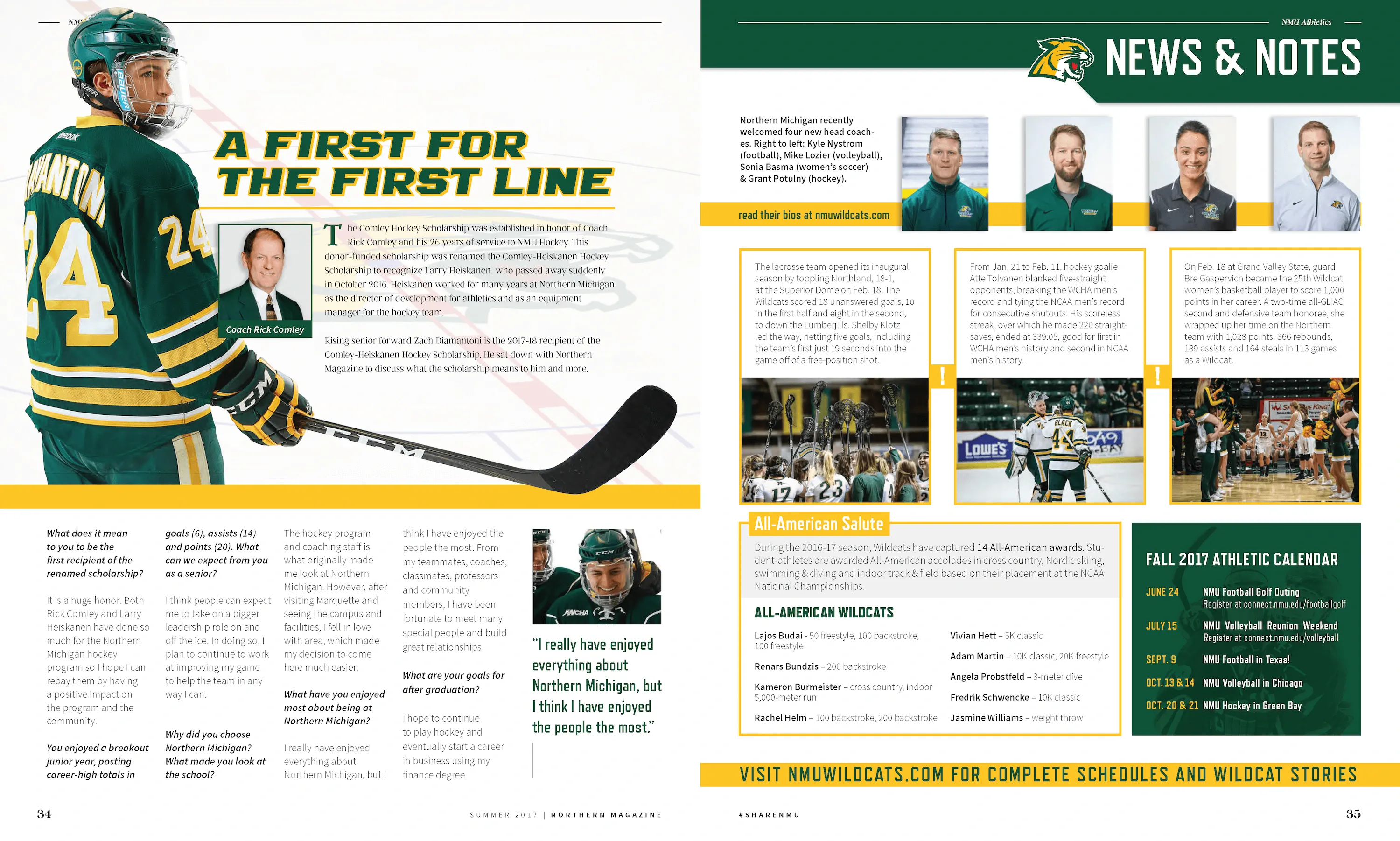 Spread of magazine about NMU athletics