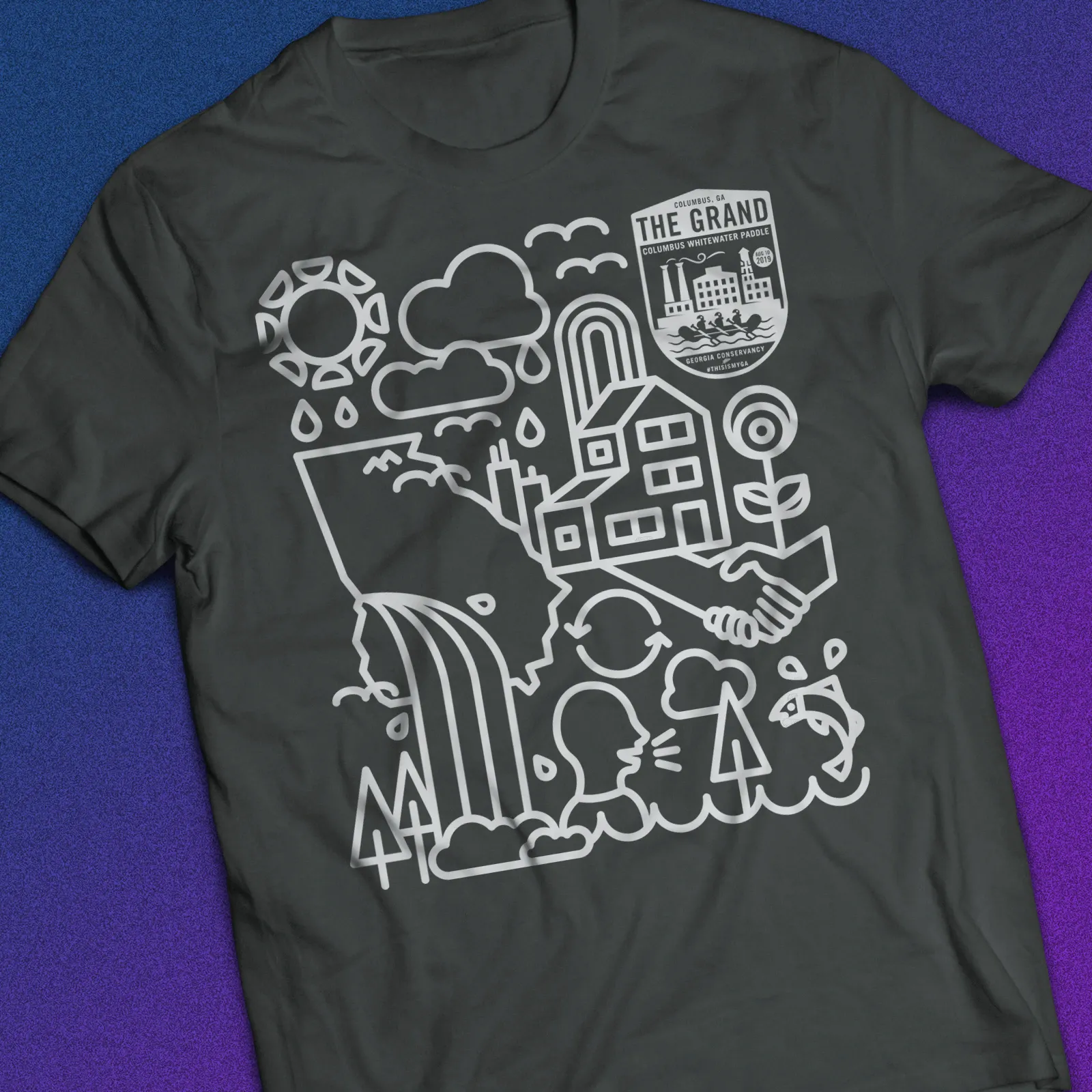 Georgia and nature elements on a t-shirt