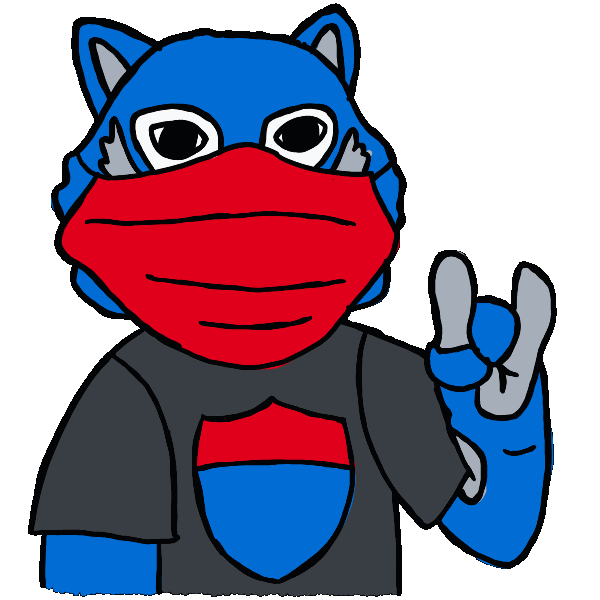 Wolfie in mask gif