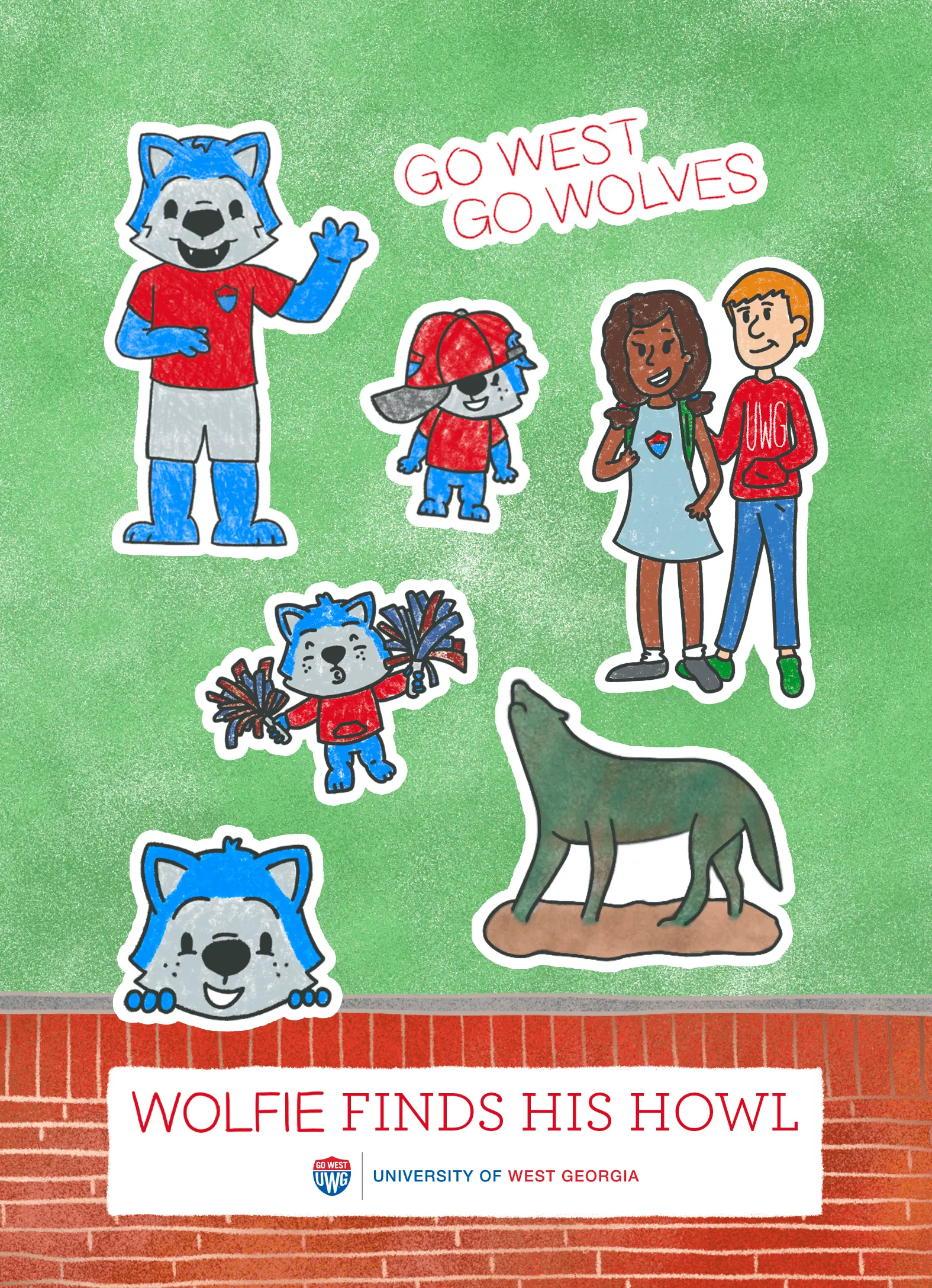 Sticker sheet for Wolfie Finds His Howl
